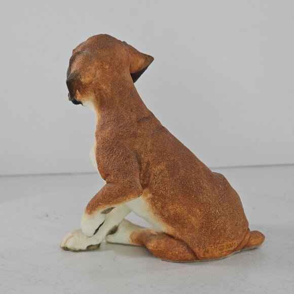 Country Artists Boxer Puppy Figurine Brown White Resin Dog Collectible 02011 - Picture 4 of 8